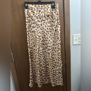 Free People Tan and Brown Animal Print Maxi Skirt